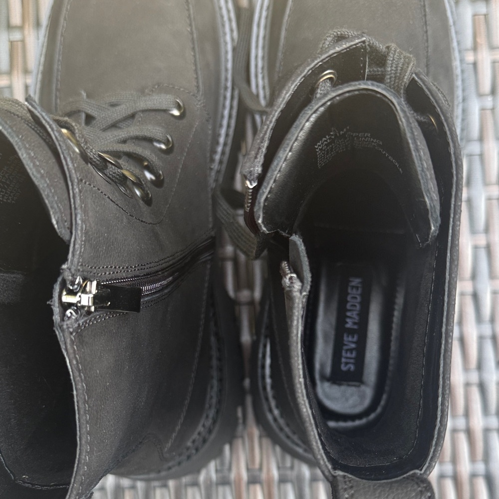 NWOT Steve Madden Black Men's walvia boots size 9.5 - Picture 7 of 11